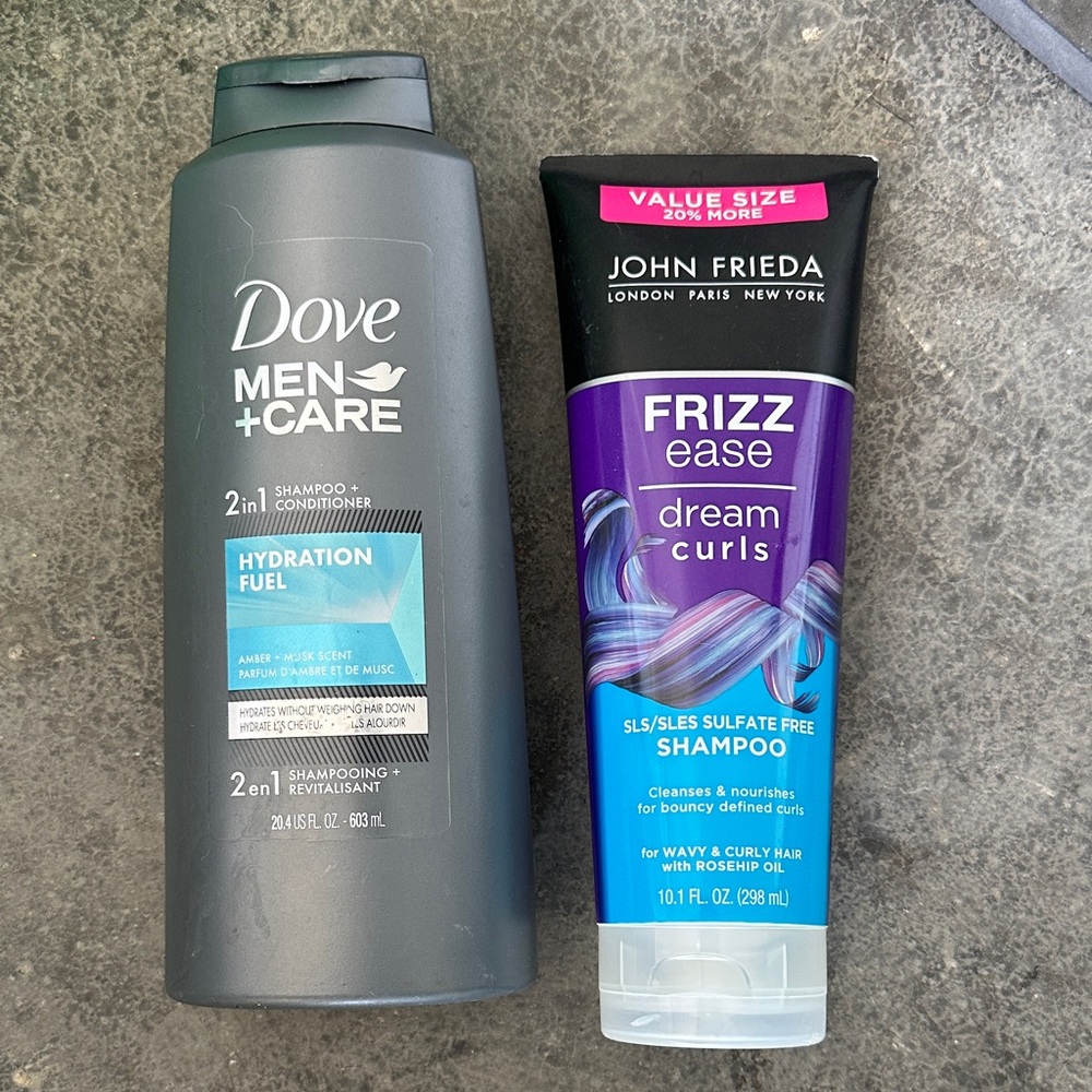 Men+Care Hydration Fuel 2/1 & Frizz ease dream curls shampoo
